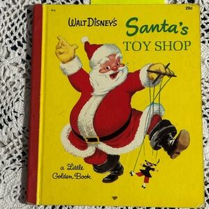 Disney's Santa's Toy Shop Little Golden Book - Yellow and Red Cover